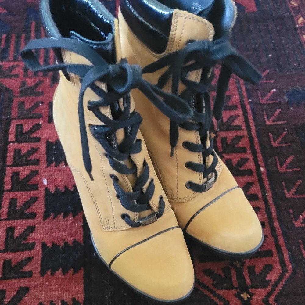 Tod’s High Heel Suede Wedge Boots, Size 37.5